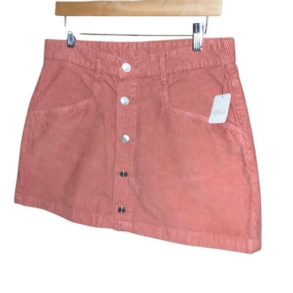 NWT Free People Ray Cord Corduroy Button Down Cotton Mini Skirt Size 12 Myrrh - Picture 4 of 9